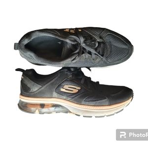 EUC Women's Skechers Black Peach & White Cushion Performance Sneakers Size 7.5